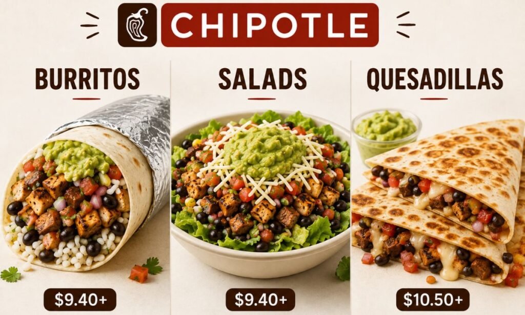 Burritos, Salads, and Quesadillas