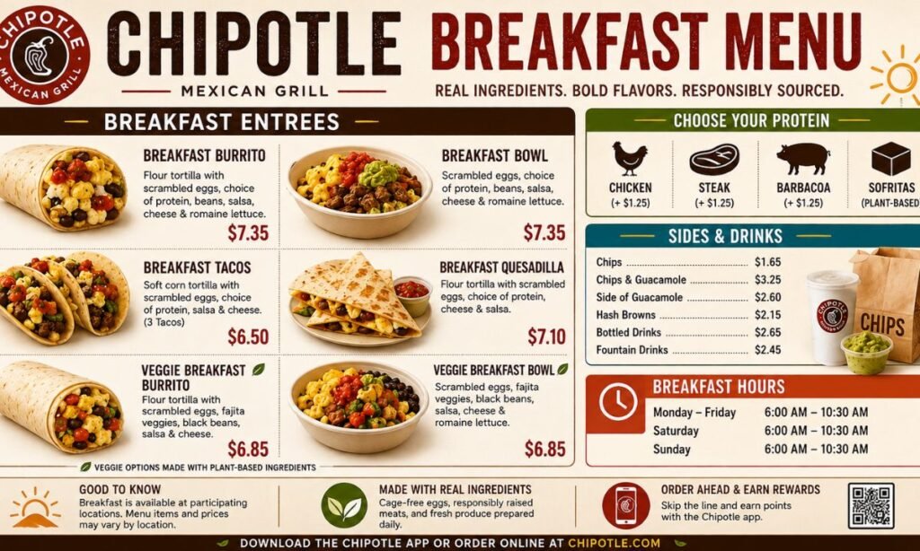 Chipotle Breakfast Menu