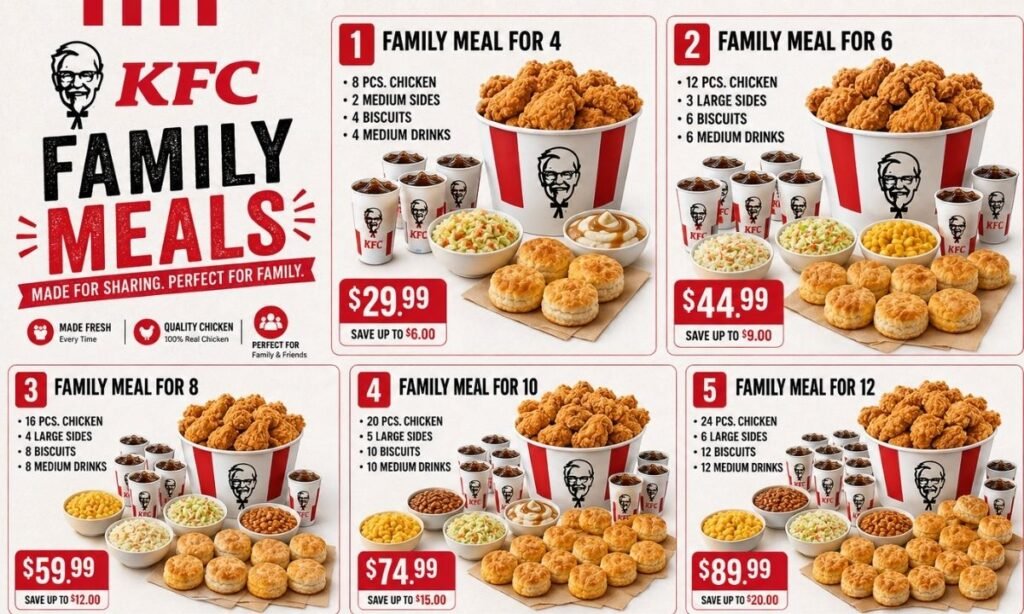 KFC Family Meals Menu Prices