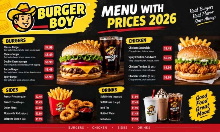 Burger Boy Menu With Prices 2026