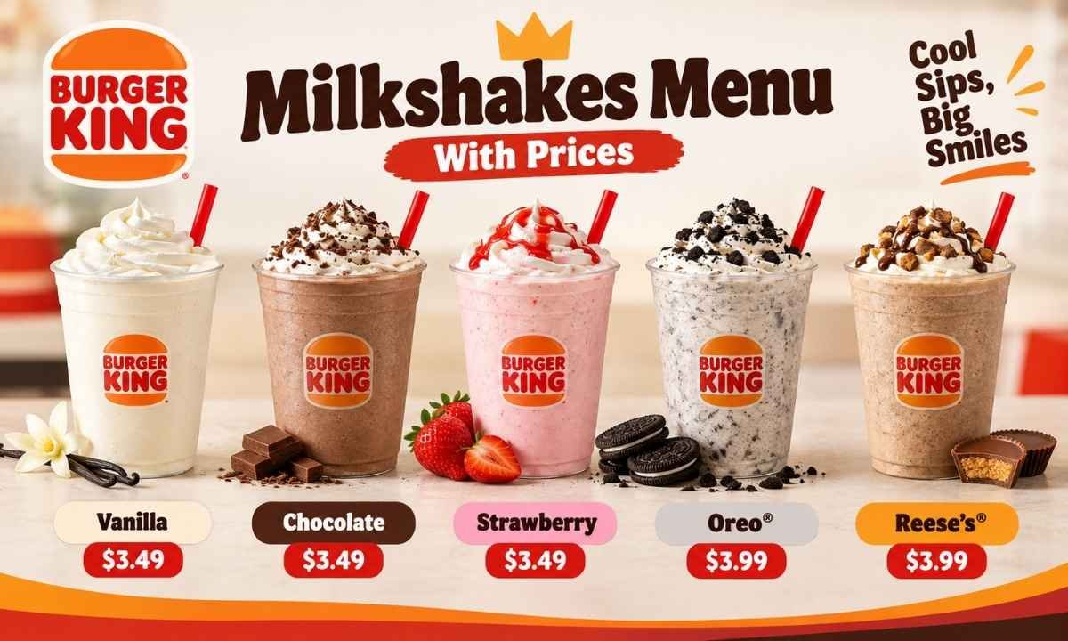 Burger King Milkshakes Menu With Prices