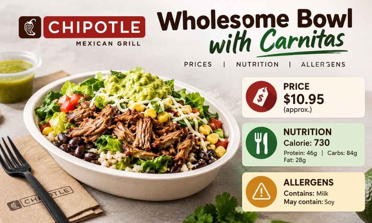 Chipotle Wholesome Bowl with Carnitas