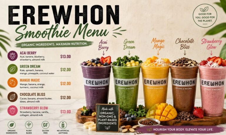 Erewhon Smoothie Menu