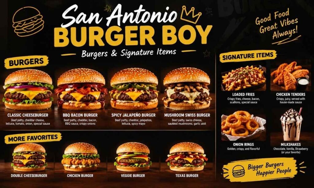 San Antonio Burger Boy Burgers & Signature Items