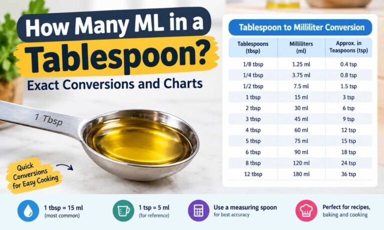 How Many ML in a Tablespoon Exact Conversions and Charts
