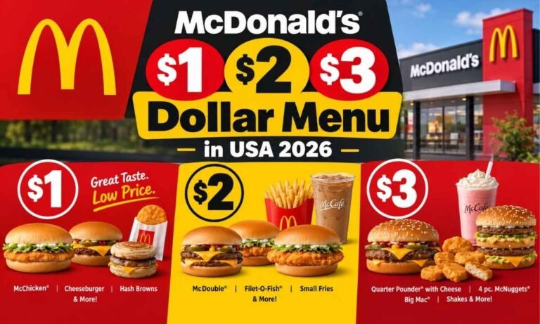 Mc donalds $1 $2 $3 dollar menu in USA